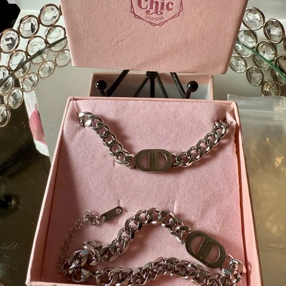 KC Chic Silver Necklace & Bracelet Bracelet Set ~ Never Worn “K18” - Picture 8 of 11